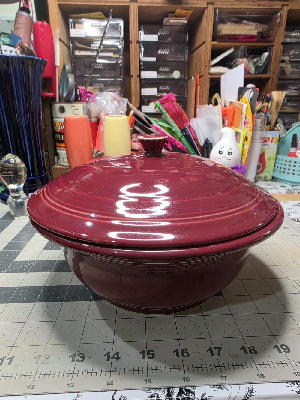 Fiesta Retired Maroon Covered Casserole Dish with Lid